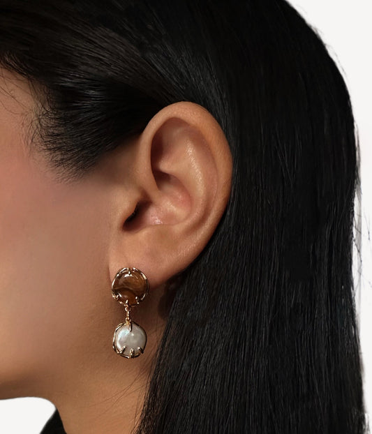 Empower & Elegance Drop Earrings 18K Gold-Plated Silver