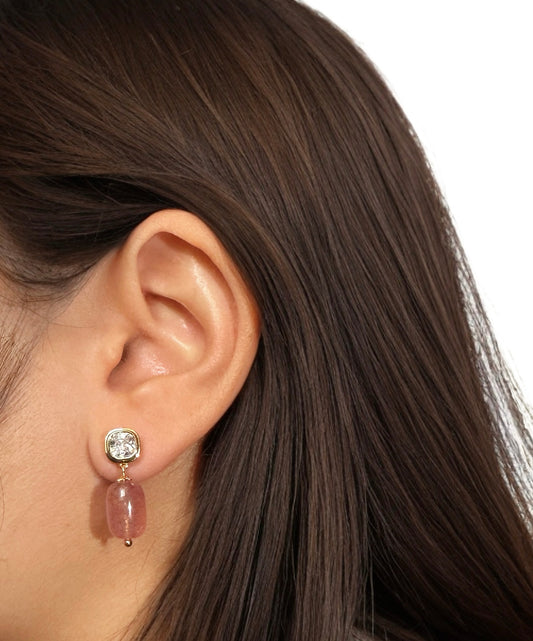 Love & Joy Drop Earrings Gold Plated Silver