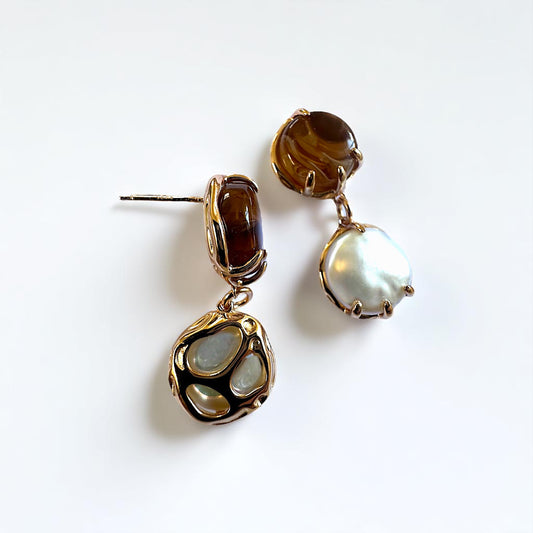Empower & Elegance Drop Earrings 18K Gold-Plated Silver