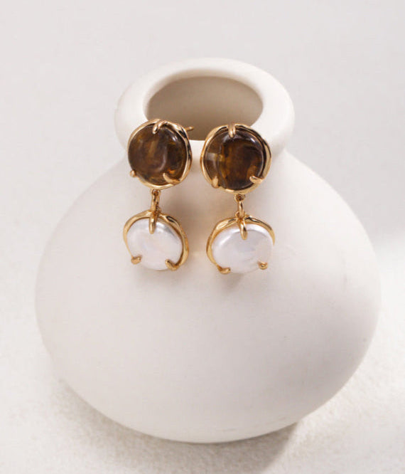 Empower & Elegance Drop Earrings 18K Gold-Plated Silver