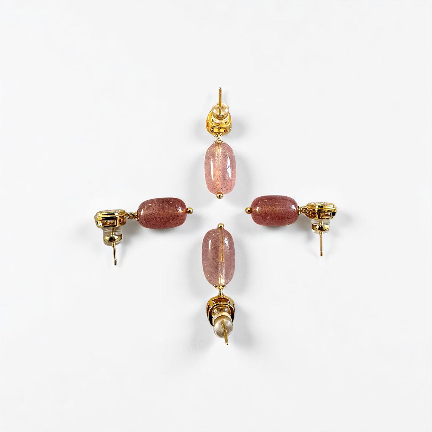 Love & Joy Drop Earrings Gold Plated Silver