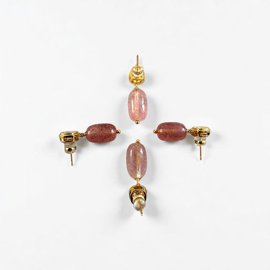 Love & Joy Drop Earrings Gold Plated Silver