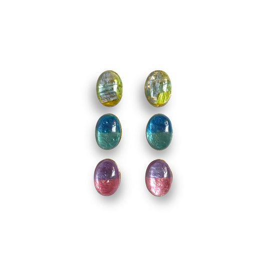 Forest Resin Stud Earrings in Gold-Plated Sterling Silver